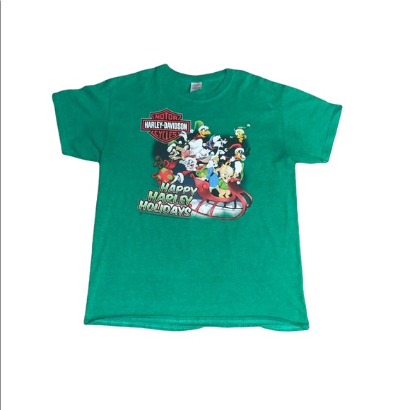 Harley Davidson Looney Tunes Happy Harley Days Christmas Shirt - Picture 1 of 6